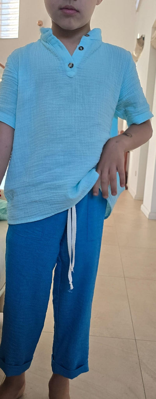 pantaloni in băieți diverse culori lungi cu manșetă și șnur