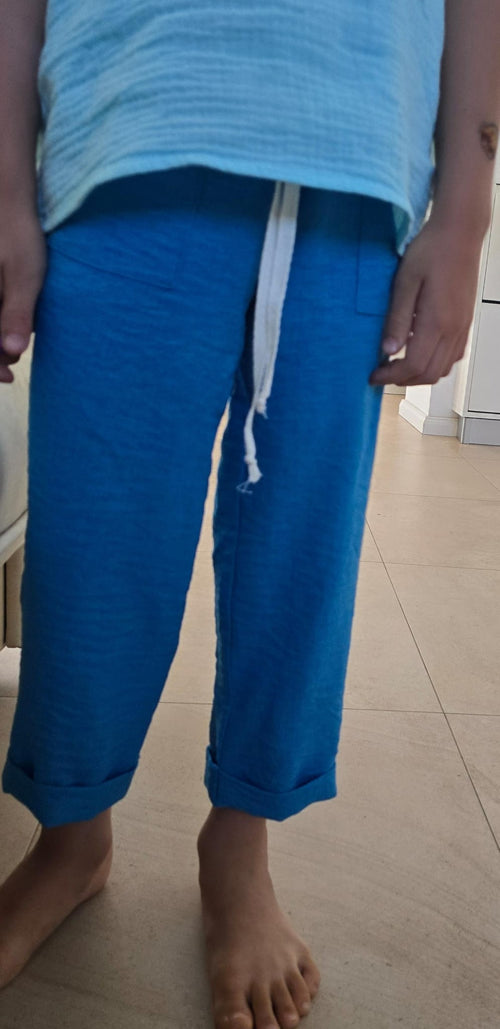 pantaloni in băieți diverse culori lungi cu manșetă și șnur