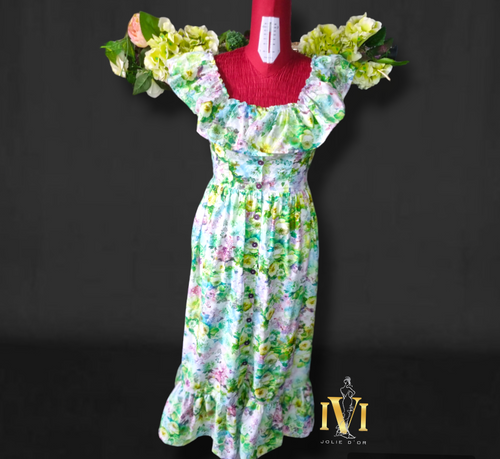 rochie din bumbac imprimeu floral matchy matchy mama fiica din bumbac certificat oeko tex imprimeu floral sau uni potrivire mama fiica mamă fiu cu volane nasturi mijloc si fermoarf fetițe