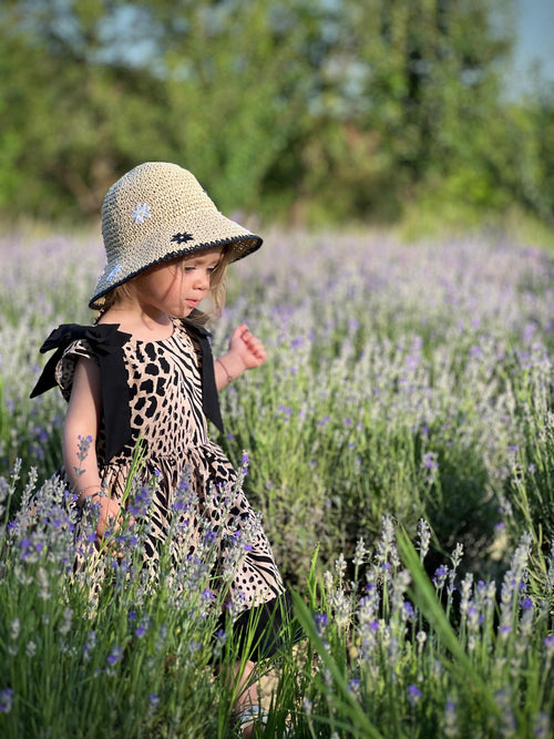 set rochii mamă fiică din bumbac diverse printuri impreimu leopard lămâi floral uni cu volan cloș funde la umeri fetițe mâneci bufante mămici fusta a cu volan sau cloș top cu decolteu adânc